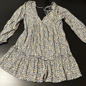 Chic Long Sleeve Floral Dress